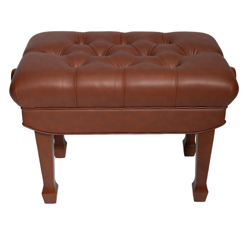 CPB-H501-WAL-Crown Premium Skirted & Tufted Hydraulic Height Adjustable Piano Bench (Walnut)-Living Music