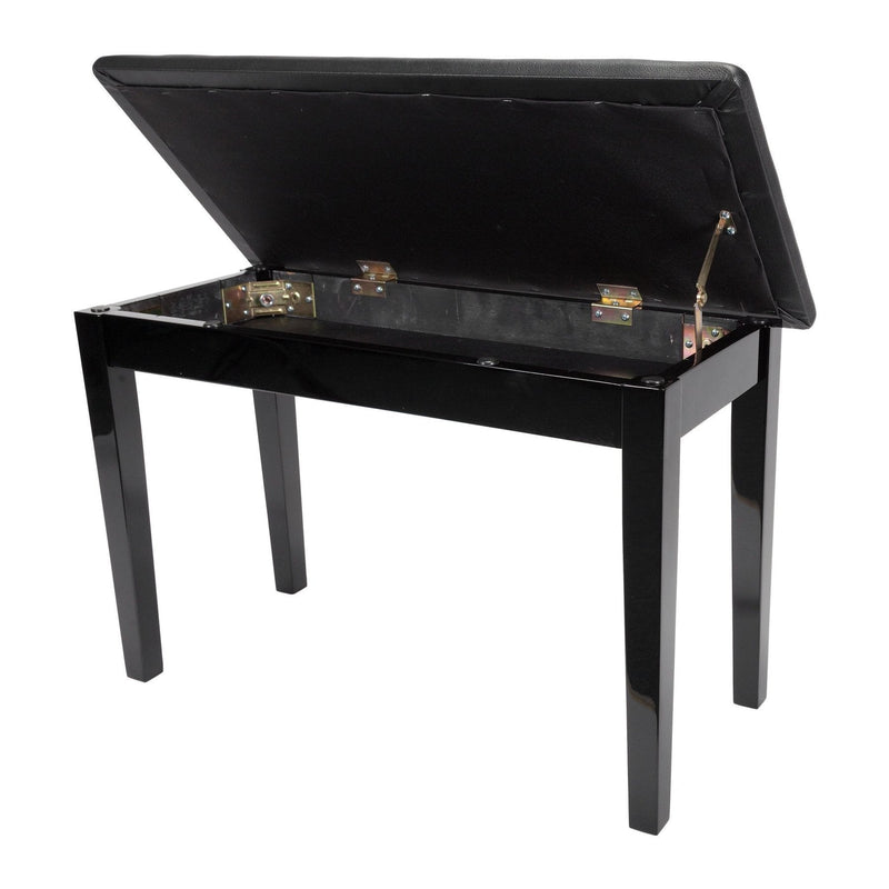 CPS-1C-BLK-Crown Standard Duet Piano Stool with Storage Compartment (Black)-Living Music