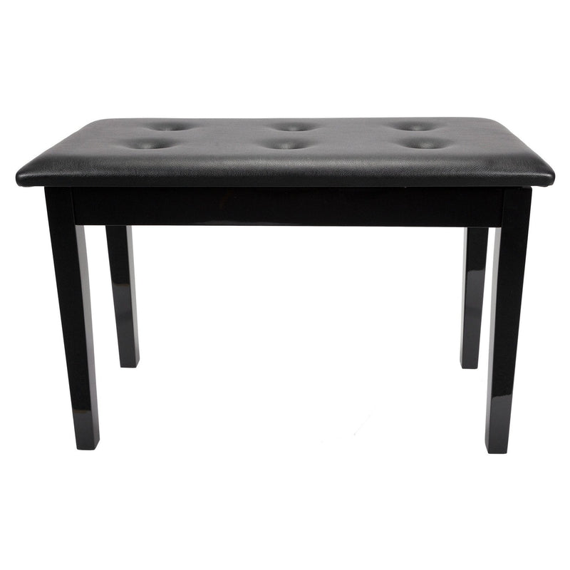 -Crown Standard Tufted Duet Piano Stool with Storage Compartment (Black)-Living Music