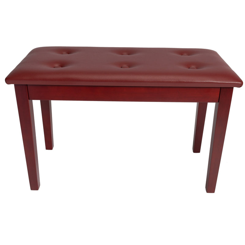 -Crown Standard Tufted Duet Piano Stool with Storage Compartment (Mahogany)-Living Music