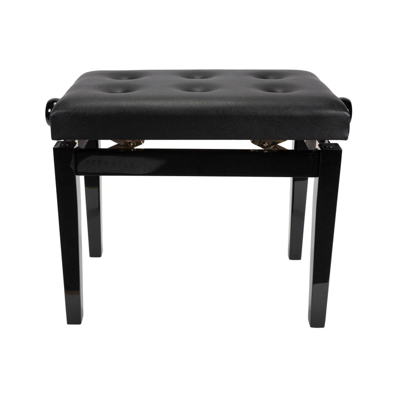 CPS-4A-BLK-Crown Standard Tufted Height Adjustable Piano Stool (Black)-Living Music