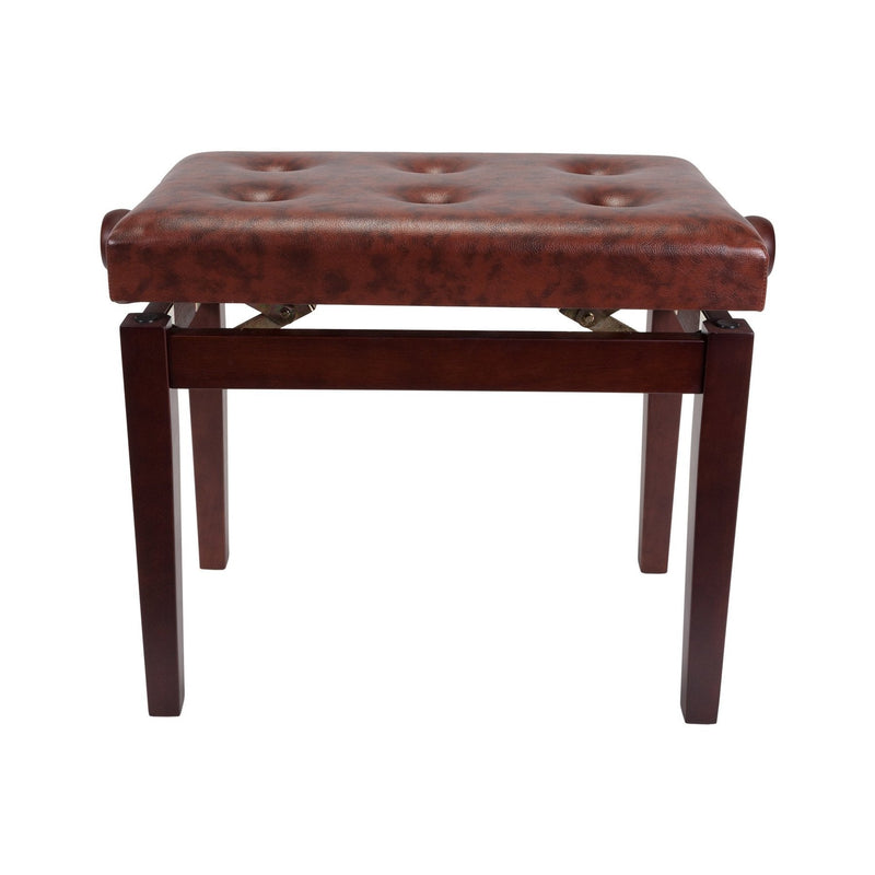 CPS-4A-WAL-Crown Standard Tufted Height Adjustable Piano Stool (Walnut)-Living Music