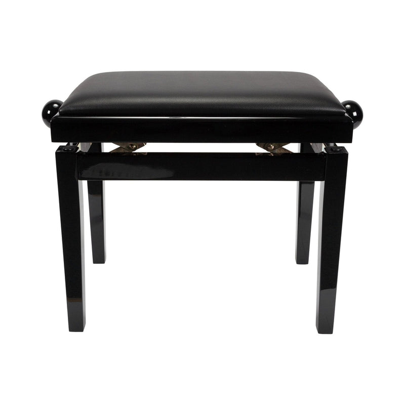 -Crown Timber Trim Height Adjustable Piano Stool (Black)-Living Music