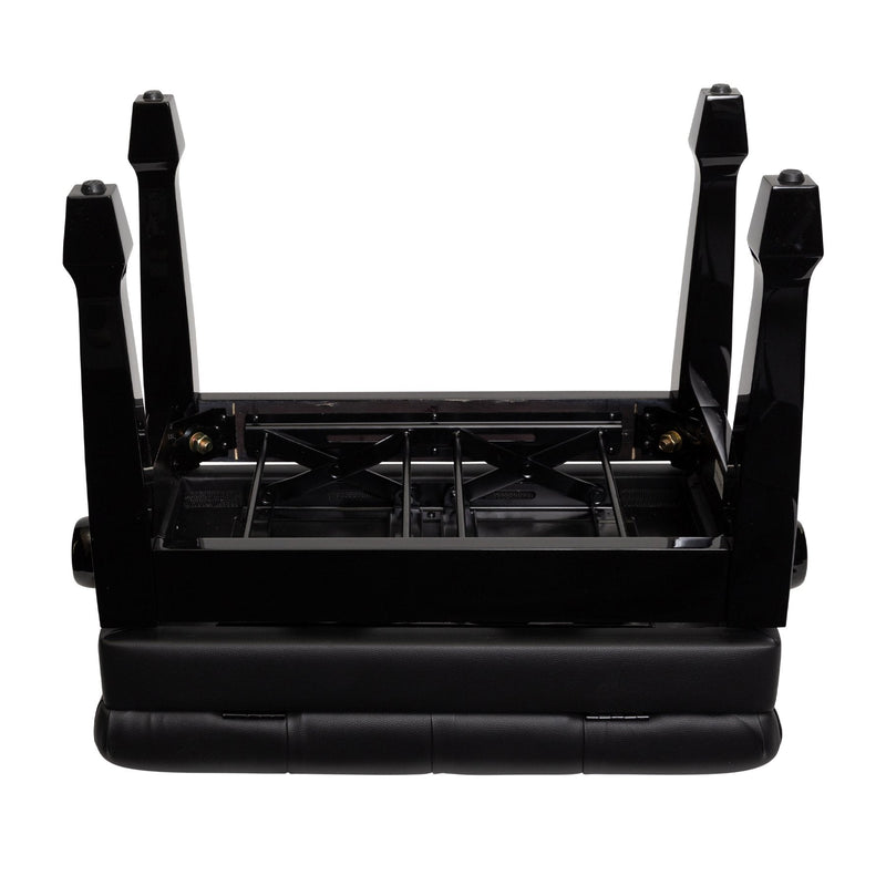 -Crown Tufted Height Adjustable Piano Stool with Storage Compartment (Black)-Living Music