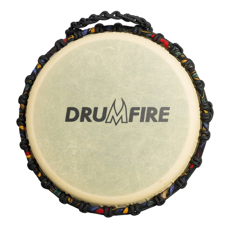 -Drumfire 10" Synthetic Head Rope Djembe (Multicolour)-Living Music