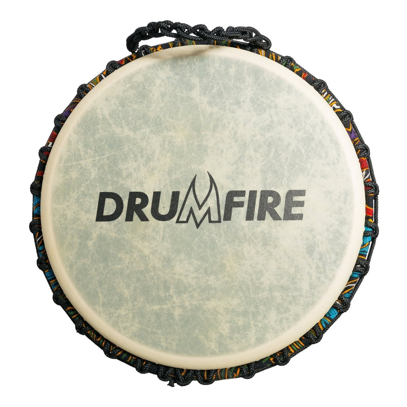 DFP-RD1264-MUC-Drumfire 12" Synthetic Head Rope Djembe (Multicolour)-Living Music