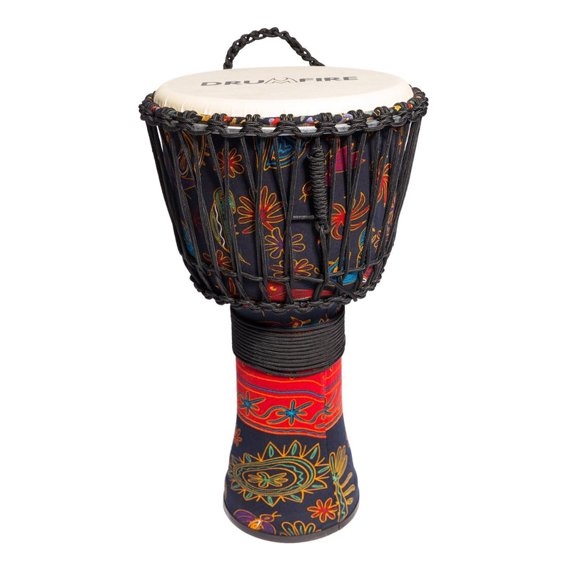 DFP-RD1266-MUC-Drumfire 12" Synthetic Head Rope Djembe (Multicolour)-Living Music
