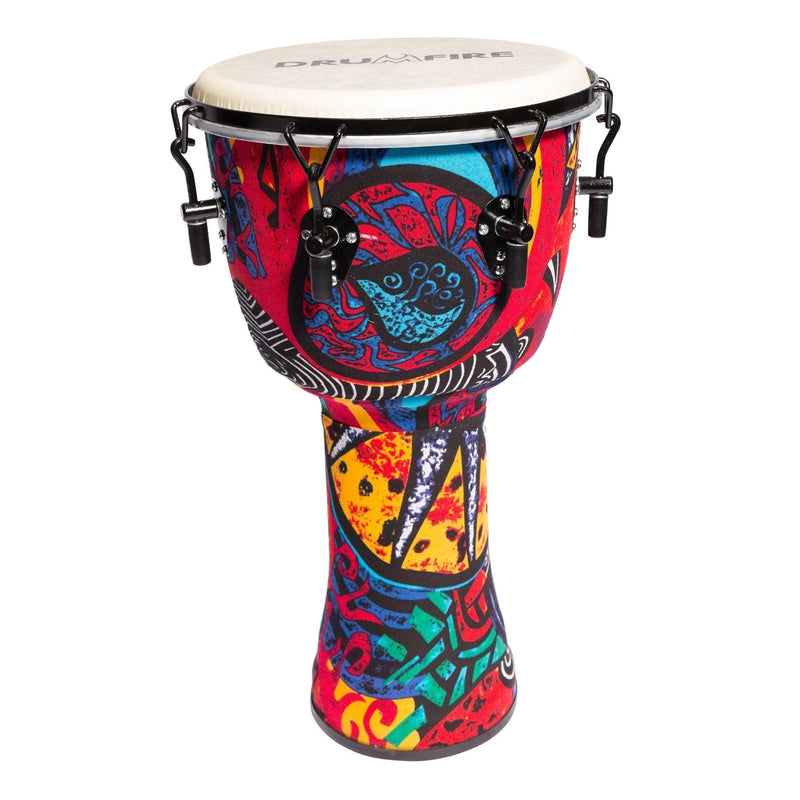 DFP-D1262-MUC-Drumfire 12" Tuneable Synthetic Head Djembe (Multicolour)-Living Music