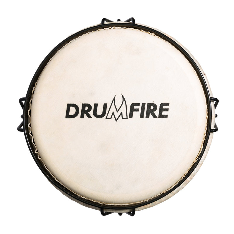 DFP-D844-MUC-Drumfire 8" Tuneable Natural Hide Head Djembe (Multicolour)-Living Music