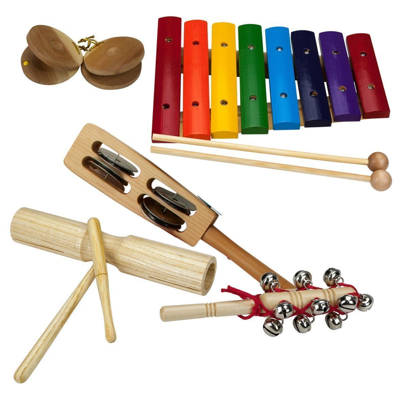 -Drumfire Hand Percussion Pack with Wooden Crate (5-Piece)-Living Music