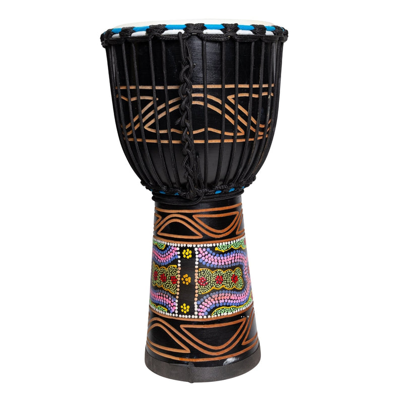DFP-TRB10-BLK-Drumfire 'Tribal Series' 10" Natural Hide Traditional Rope Djembe (Black)-Living Music
