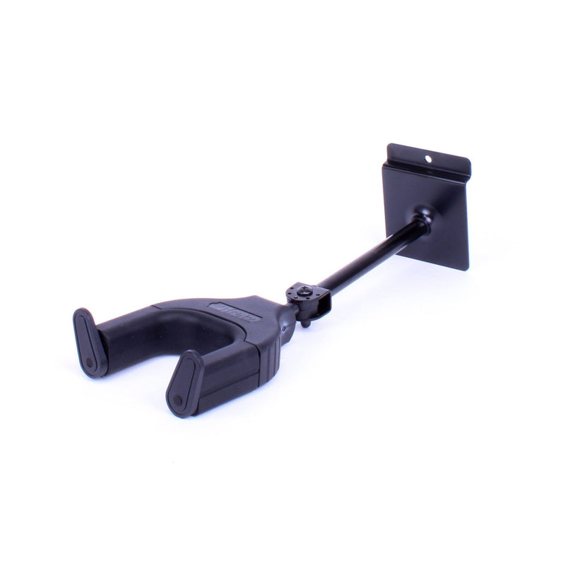 FGH-05LSY-BLK-Fretz Long Self-Securing Long Slatwall Guitar Hanger (Black)-Living Music