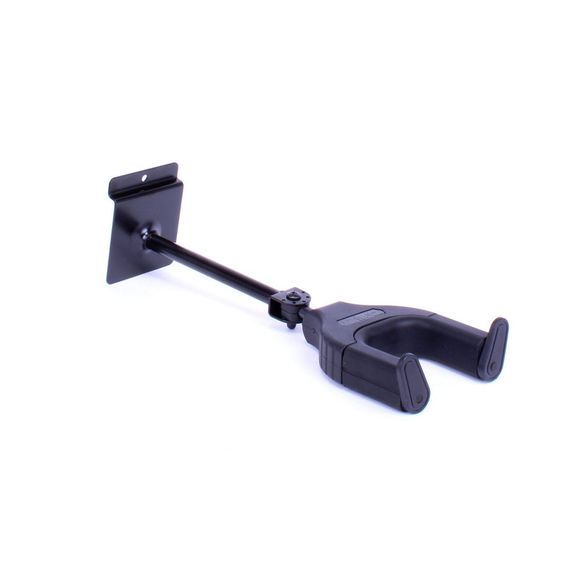 FGH-05LSY-BLK-Fretz Long Self-Securing Long Slatwall Guitar Hanger (Black)-Living Music