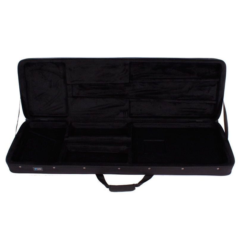 -Fretz Rectangular Electric Bass Guitar Polyfoam Case (Black)-Living Music