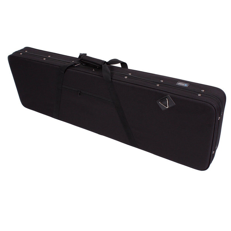-Fretz Rectangular Electric Bass Guitar Polyfoam Case (Black)-Living Music