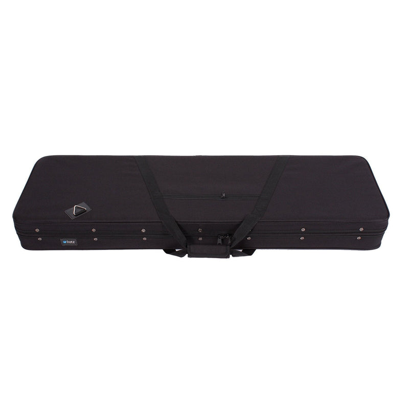 -Fretz Rectangular Electric Bass Guitar Polyfoam Case (Black)-Living Music