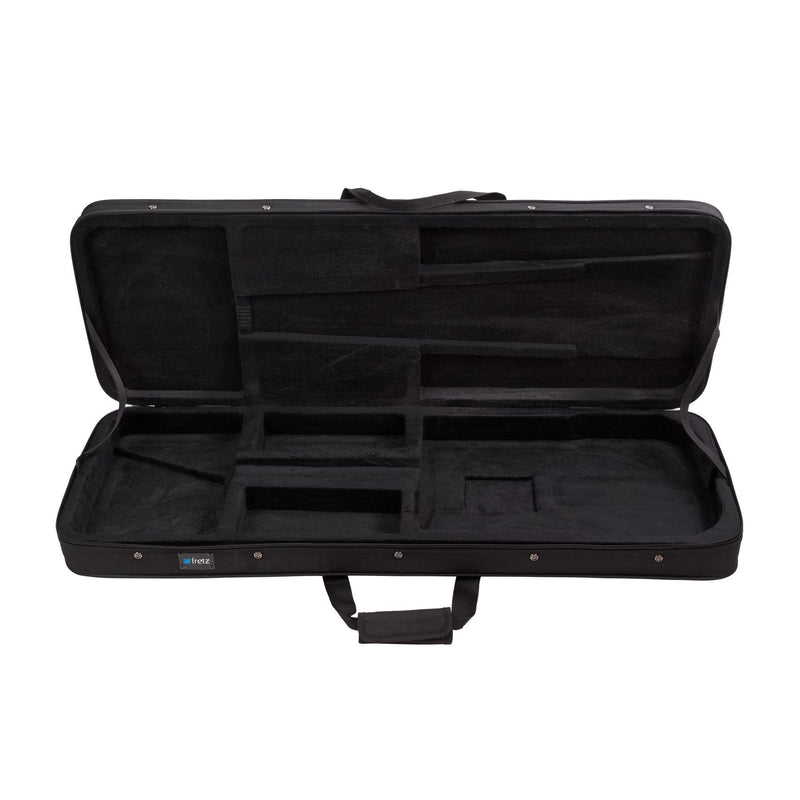 -Fretz Rectangular Electric Guitar Polyfoam Case (Black)-Living Music