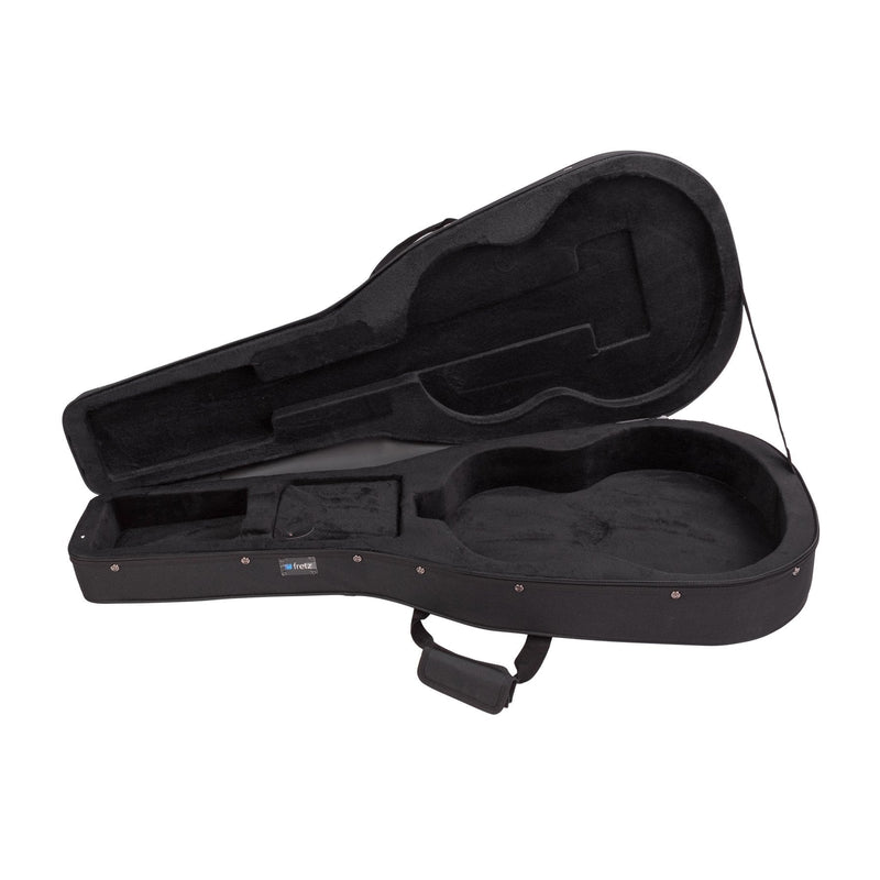 GC-3/4C14P-BLK-Fretz Shaped 3/4 Classical Guitar Polyfoam Case (Black)-Living Music