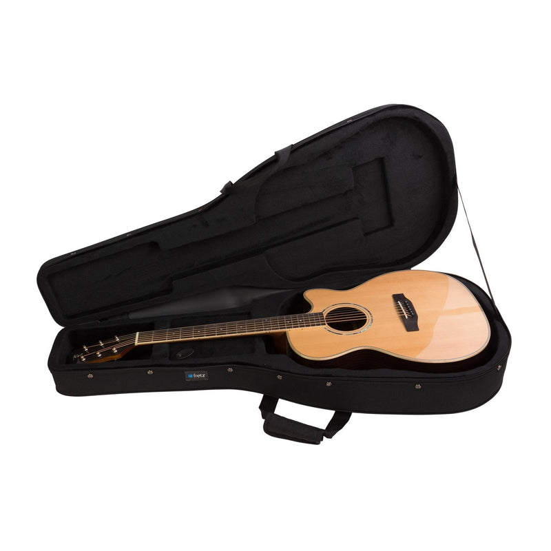-Fretz Shaped Dreadnought Acoustic Guitar Polyfoam Case (Black)-Living Music