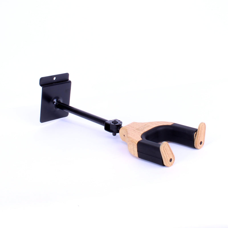 -Fretz 'Woodie' Long Self-Securing Slatwall Guitar Hanger (Maple)-Living Music
