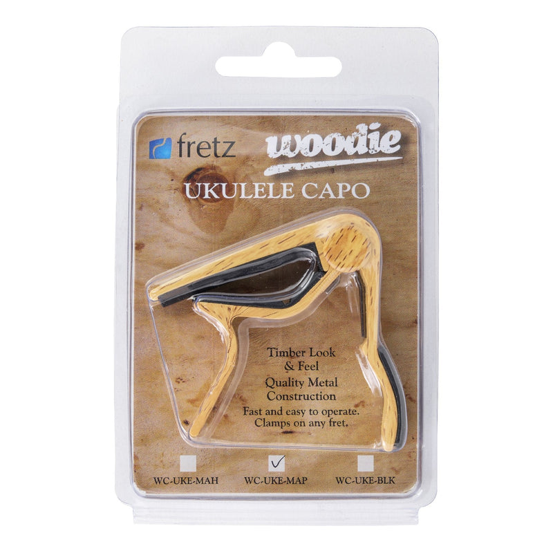 -Fretz 'Woodie' Trigger-Style Ukulele Capo (Maple)-Living Music
