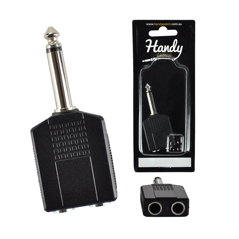 H-2P-P-Handy Patch Dual Female Mono to Male Mono 1/4" Adaptor-Living Music