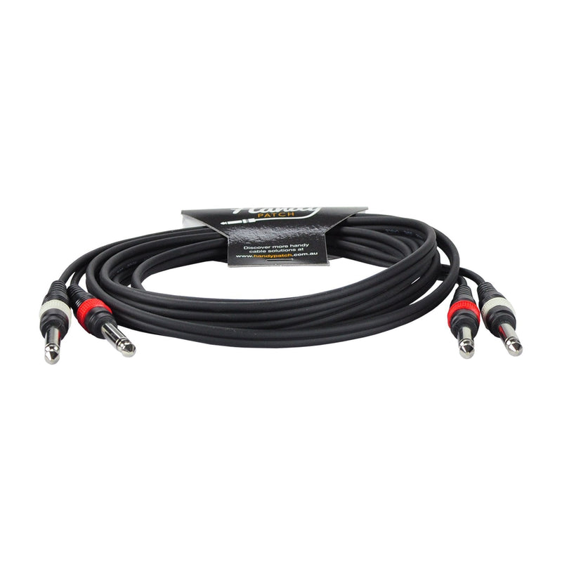 H-2P-2P3-Handy Patch Dual Male 1/4" Mono to Dual Male 1/4" Mono Cable (3m)-Living Music