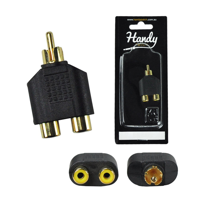 -Handy Patch Female Stereo RCA to Male Mono RCA Adaptor-Living Music