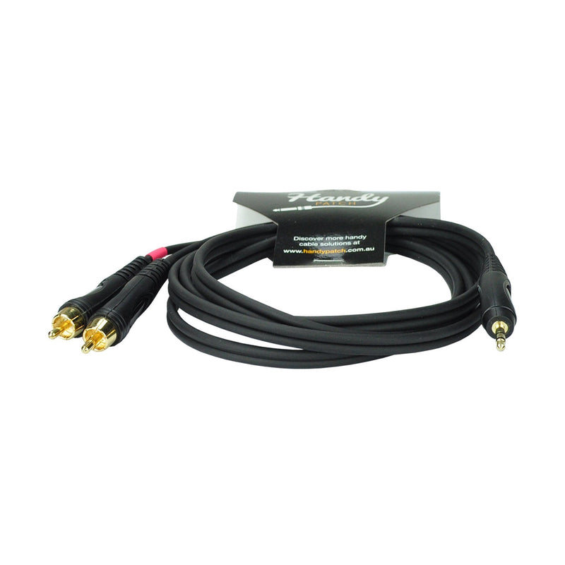 H-3.5S-2R1.8-Handy Patch Male 3.5mm Stereo Mini Jack to Male Stereo RCA (1.8m)-Living Music