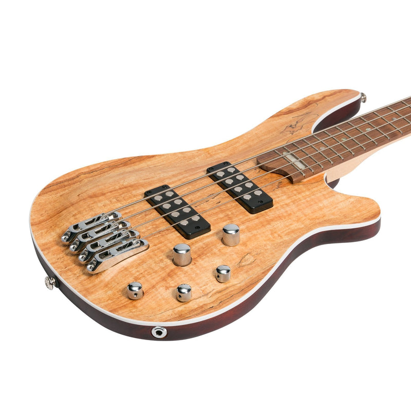 -J&D Luthiers '20 Series' 4-String Contemporary Active Electric Bass Guitar (Natural Satin)-Living Music