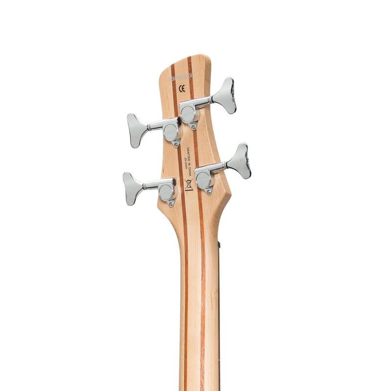 -J&D Luthiers '20 Series' 4-String Contemporary Active Electric Bass Guitar (Natural Satin)-Living Music