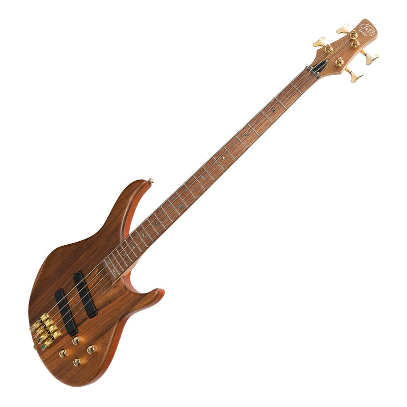 JD-2100-OVMAH-J&D Luthiers '21 Series' 4-String Contemporary Active Electric Bass Guitar (Natural Satin)-Living Music