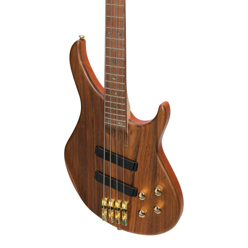 -J&D Luthiers '21 Series' 4-String Contemporary Active Electric Bass Guitar (Natural Satin)-Living Music