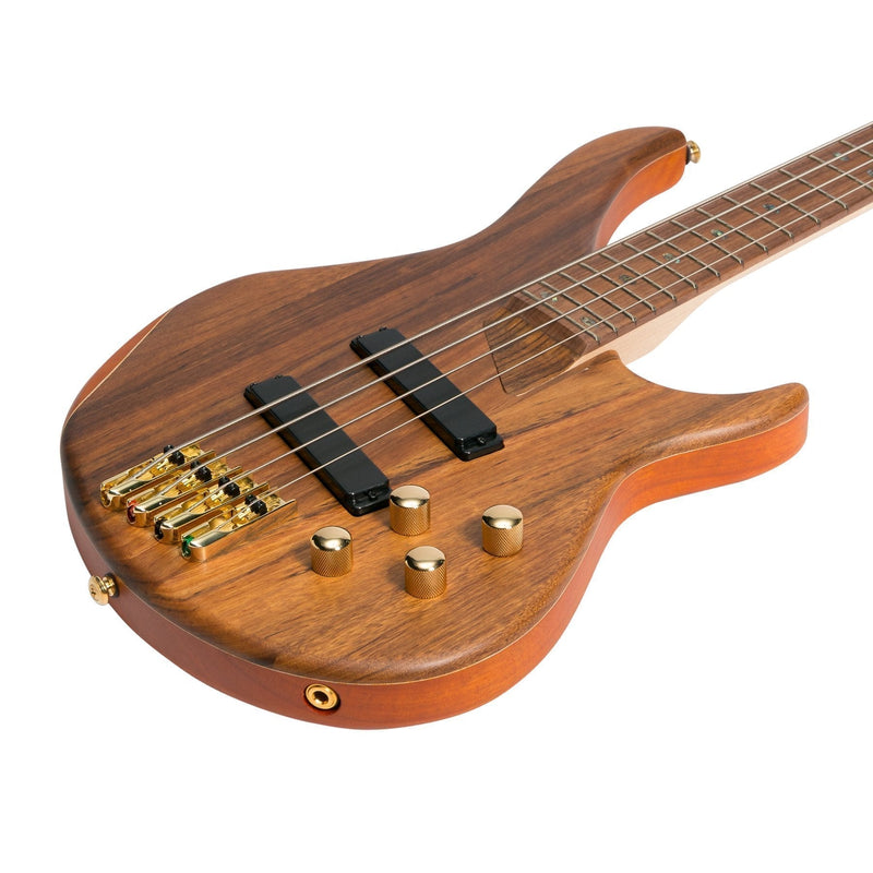 -J&D Luthiers '21 Series' 4-String Contemporary Active Electric Bass Guitar (Natural Satin)-Living Music