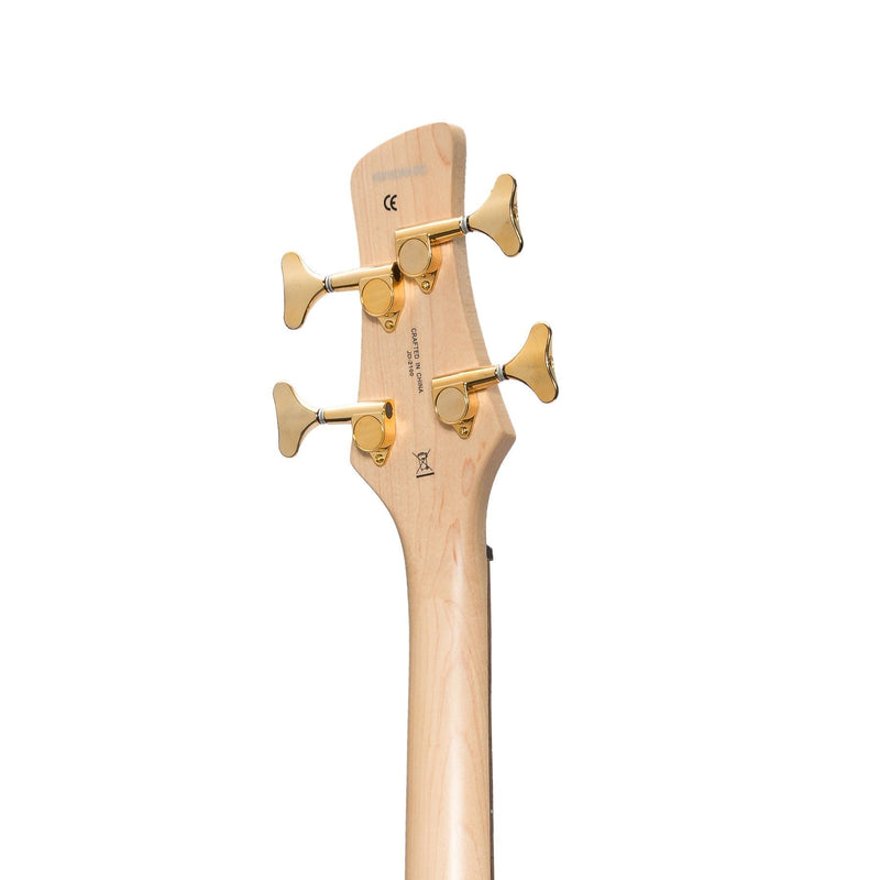 -J&D Luthiers '21 Series' 4-String Contemporary Active Electric Bass Guitar (Natural Satin)-Living Music