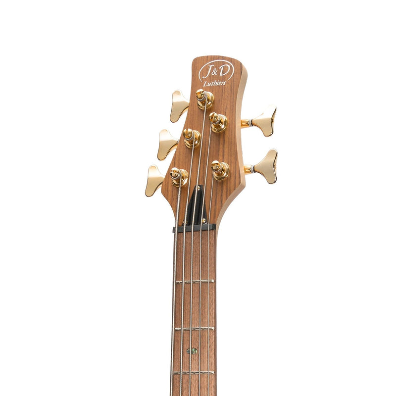 -J&D Luthiers '21 Series' 5-String Contemporary Active Electric Bass Guitar (Natural Satin)-Living Music