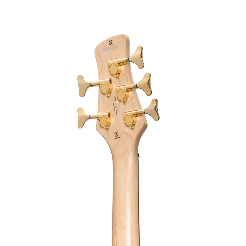 -J&D Luthiers '21 Series' 5-String Contemporary Active Electric Bass Guitar (Natural Satin)-Living Music