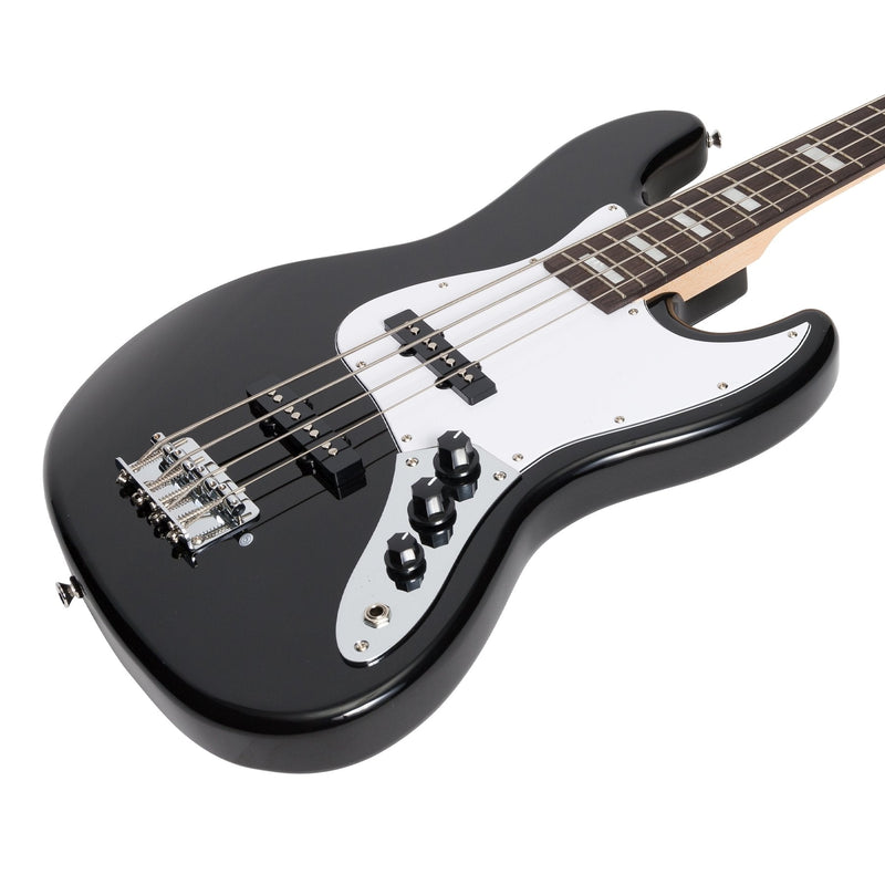 -J&D Luthiers 4-String JB-Style Electric Bass Guitar (Black)-Living Music