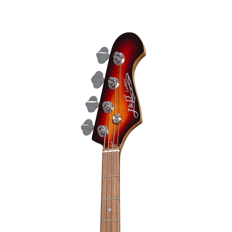-J&D Luthiers 4-String JM-Style Electric Bass Guitar (Tobacco Sunburst)-Living Music
