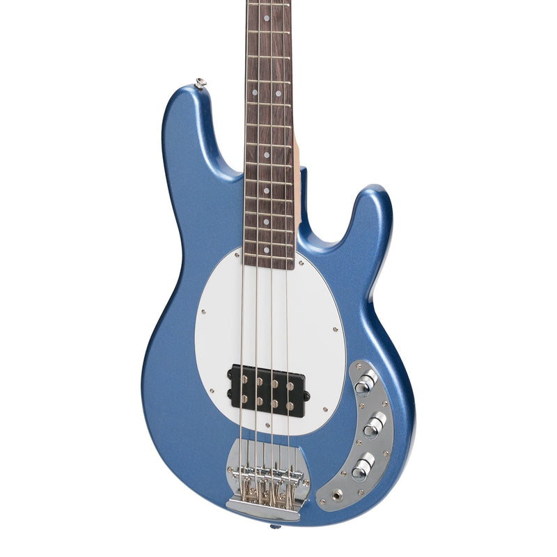 JD-EM3-RB-J&D Luthiers 4-String MM-Style Electric Bass Guitar (Metallic Blue)-Living Music
