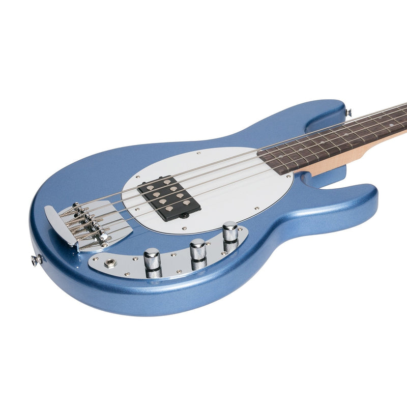 JD-EM3-RB-J&D Luthiers 4-String MM-Style Electric Bass Guitar (Metallic Blue)-Living Music