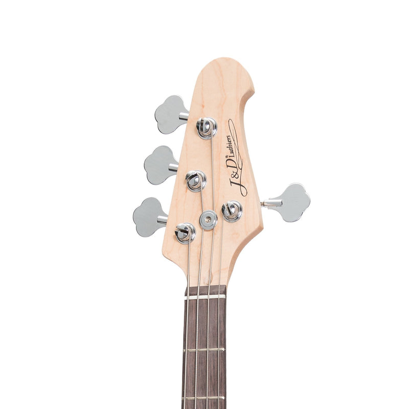 -J&D Luthiers 4-String MM-Style Electric Bass Guitar (Metallic Blue)-Living Music