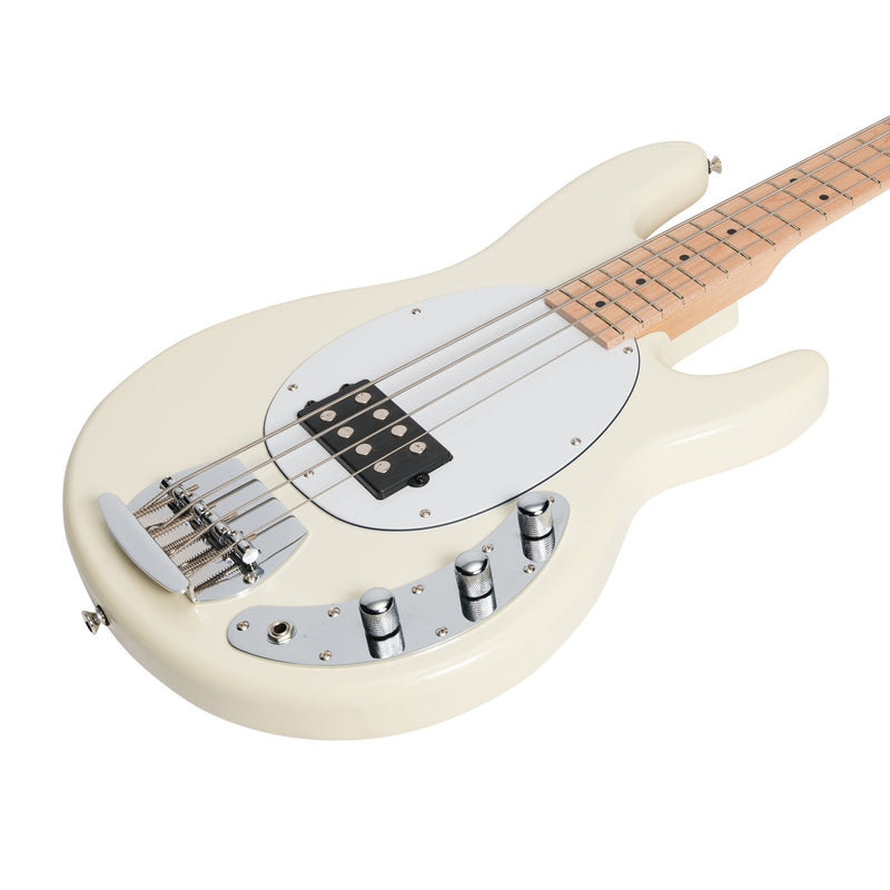 -J&D Luthiers 4-String MM-Style Electric Bass Guitar (Vintage White)-Living Music