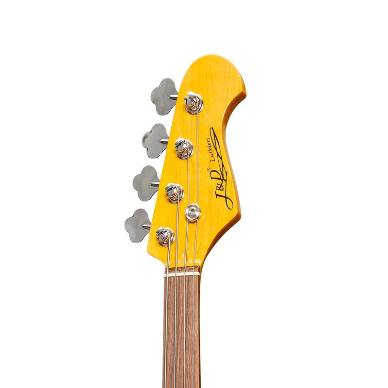 -J&D Luthiers 4-String PB-Style Fretless Electric Bass Guitar (Cream)-Living Music