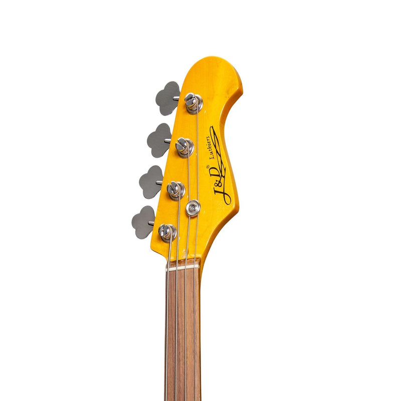 -J&D Luthiers 4-String PB-Style Fretless Electric Bass Guitar (Crimson)-Living Music