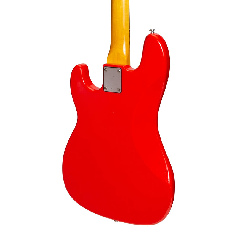 -J&D Luthiers 4-String PB-Style Fretless Electric Bass Guitar (Red)-Living Music