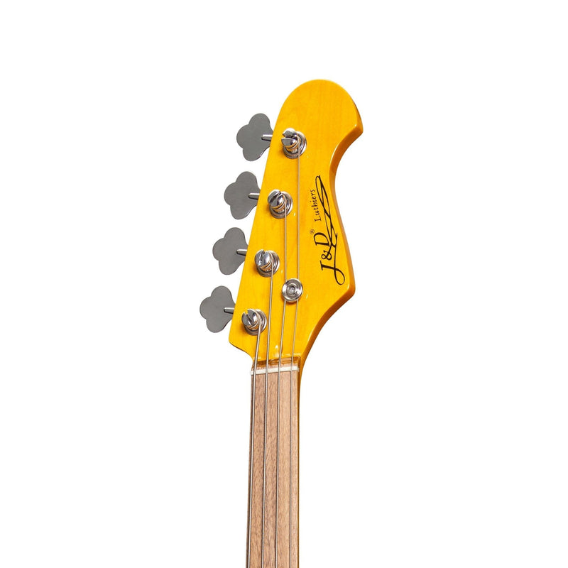 -J&D Luthiers 4-String PB-Style Fretless Electric Bass Guitar (Red)-Living Music