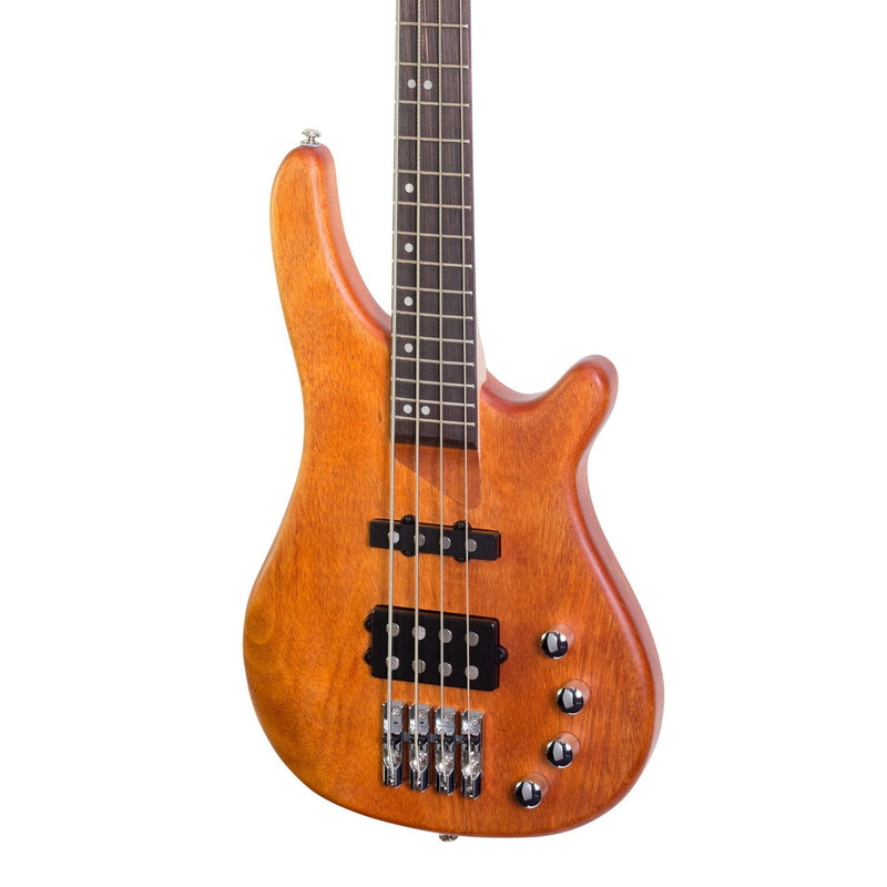 -J&D Luthiers 4-String T-Style Contemporary Active Electric Bass Guitar (Natural Satin)-Living Music