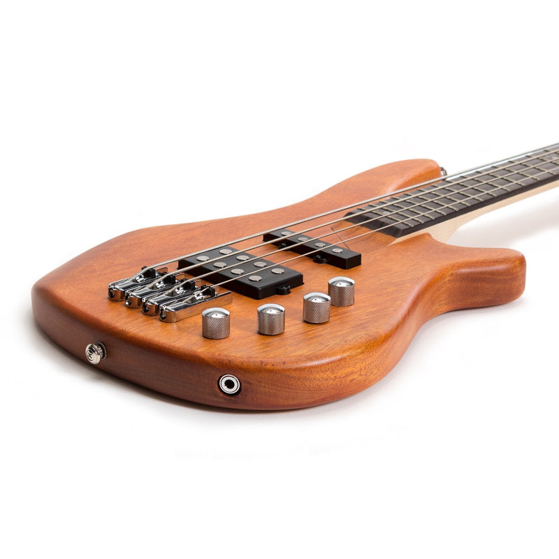 -J&D Luthiers 4-String T-Style Contemporary Active Electric Bass Guitar (Natural Satin)-Living Music