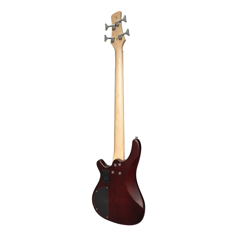 -J&D Luthiers 4-String T-Style Contemporary Active Electric Bass Guitar (Satin Brown Stain)-Living Music